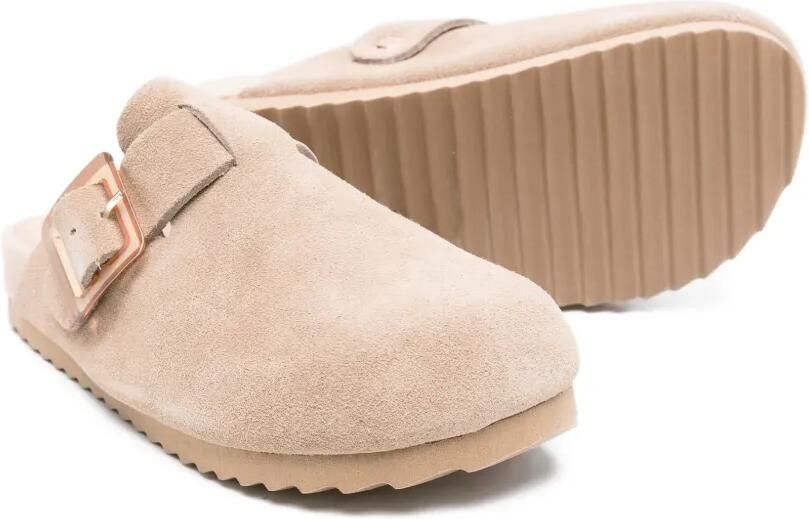 Colors Of California Suède slippers met gespsluiting Beige - Foto 3