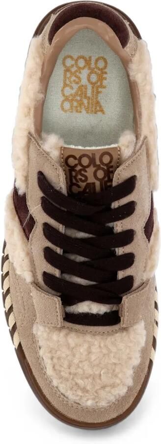 Colors Of California Tahoe suède sneakers met imitatiebont Beige - Foto 3