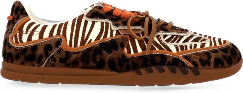 Colors Of California Yahi leren sneakers met dieren-print Bruin