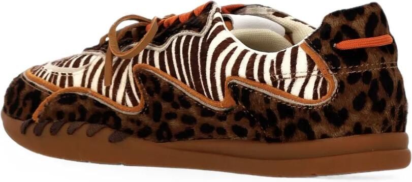 Colors Of California Yahi leren sneakers met dieren-print Bruin - Foto 4