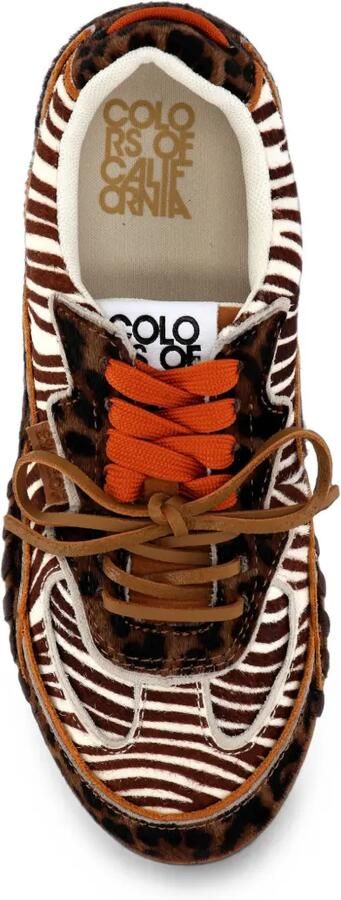 Colors Of California Yahi leren sneakers met dieren-print Bruin - Foto 3