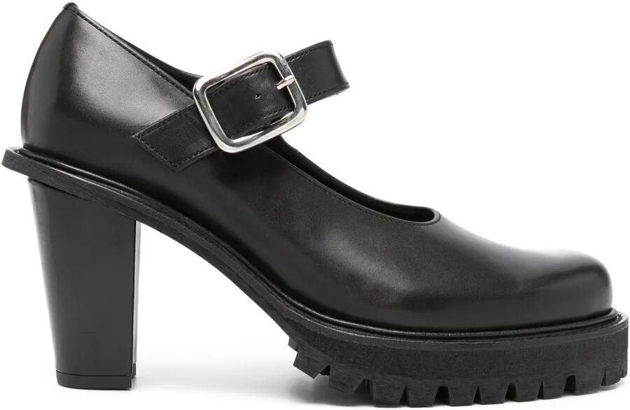 Comme Des Garçons 95 mm leren sandalen Zwart