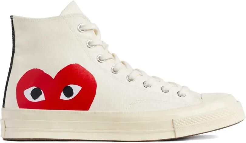 Comme Des Garçons High-top sneakers met hartprint Beige