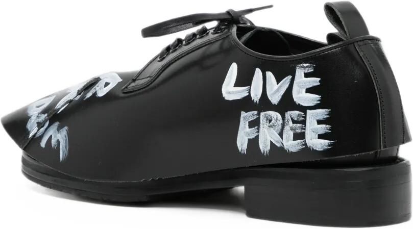 Comme des Garçons Homme Plus x Kids Love Gaite leren derby schoenen met tekst Zwart - Foto 3