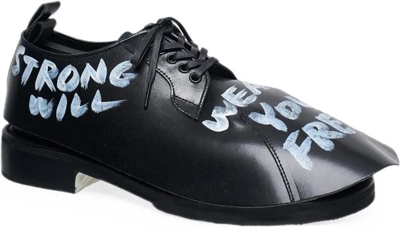 Comme des Garçons Homme Plus x Kids Love Gaite leren sneakers met tekst-print Zwart - Foto 3