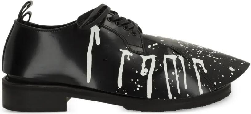 Comme des Garçons Homme Plus x Kids Love Gaite derby schoenen met afneembare overschoen en verfspatten Zwart