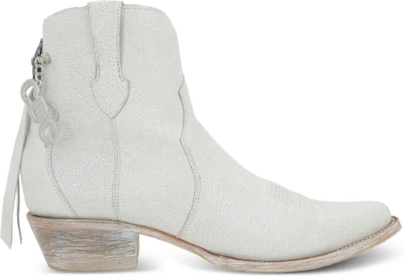 Comme Des Garçons Laarzen met gebarsten effect en Western-stijl Wit