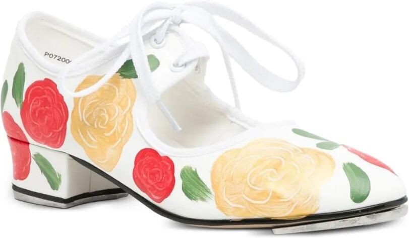 Comme Des Garçons Pumps met bloemenprint en veters Wit - Foto 2