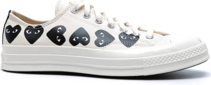 Comme Des Garçons Play x Converse Chuck 70 katoenen high-top sneakers met print Beige