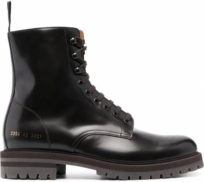Common Projects combat boots met veters Bruin