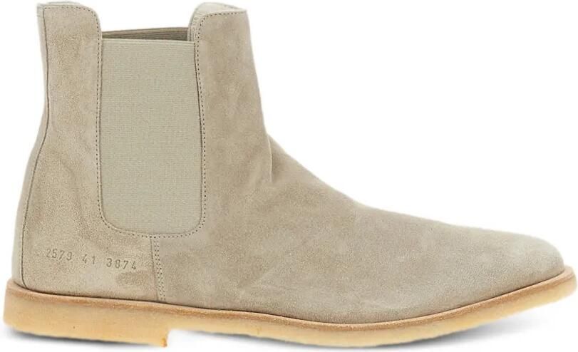 Common Projects Leren laarzen met elastische vlakken Beige