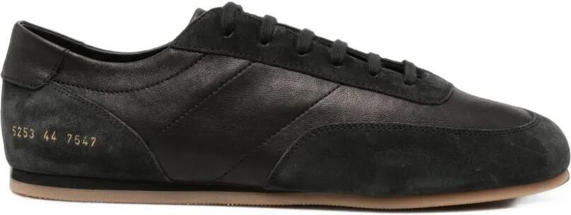 Common Projects Minimal leren sneakers met suède vlakken Zwart