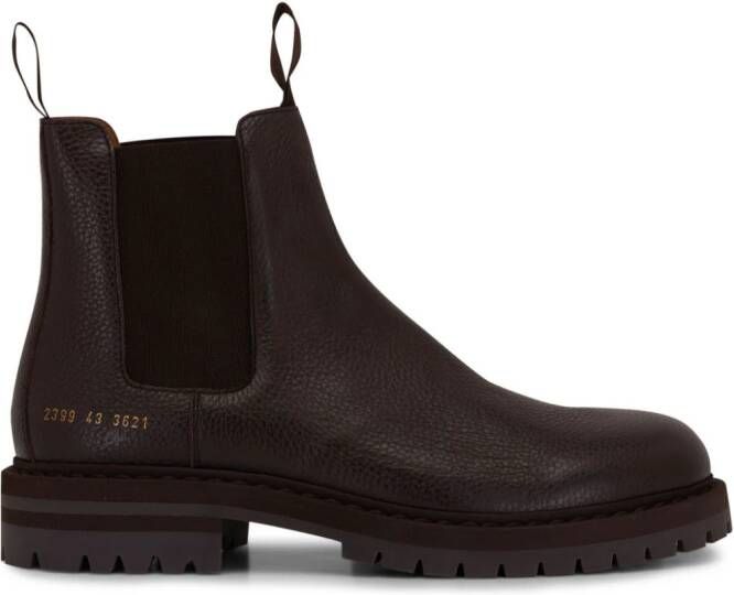 Common Projects Leren enkellaarzen Bruin