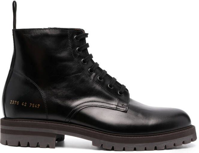 Common Projects Legerlaarzen met print Bruin