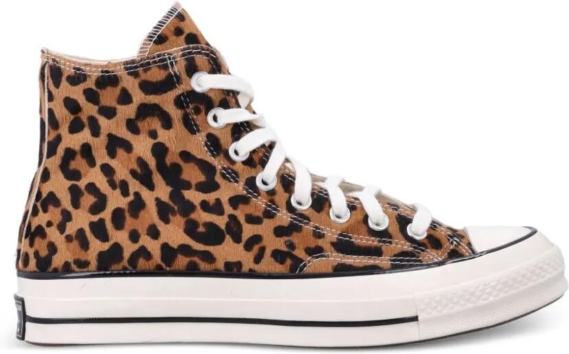 Converse Chuck 70 high-top schoenen met ponyhaar en luipaardprint Bruin