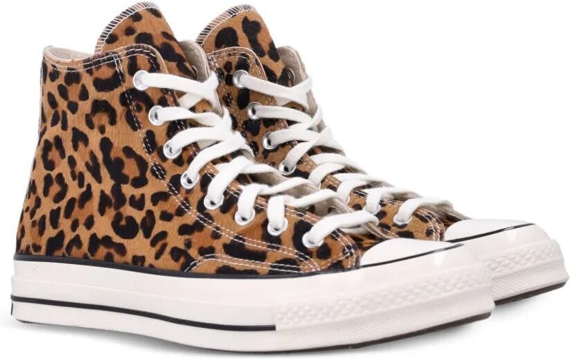Converse Chuck 70 high-top schoenen met ponyhaar en luipaardprint Bruin - Foto 4