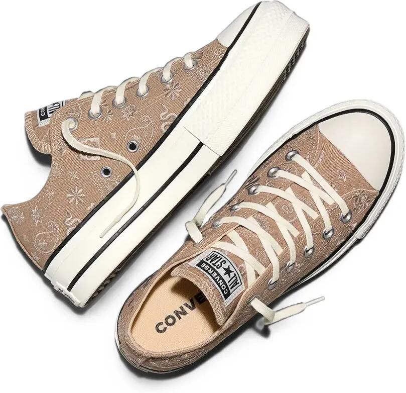 Converse Chuck Taylor All Star sneakers met plateauzool en paisley-borduurwerk Beige - Foto 3