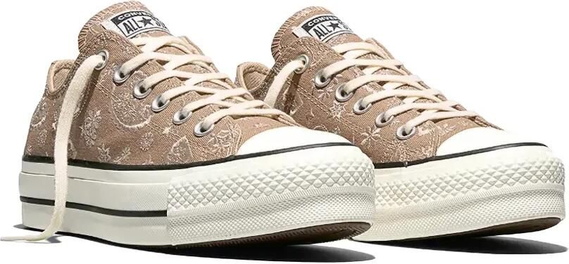 Converse Chuck Taylor All Star sneakers met plateauzool en paisley-borduurwerk Beige - Foto 4