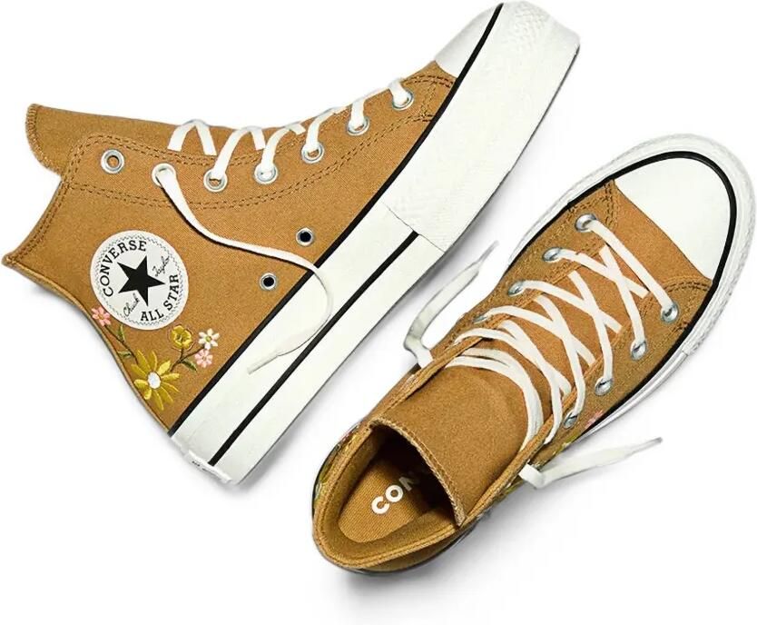 Converse Chuck Taylor sneakers met geborduurde bloe Bruin - Foto 3