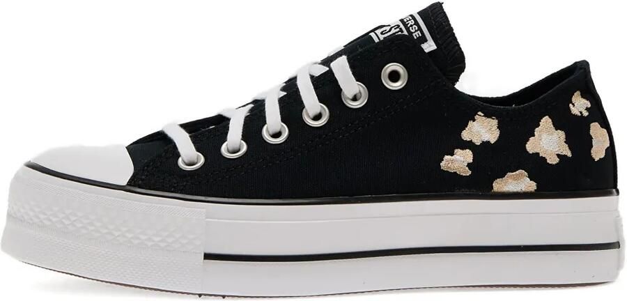 Converse Chuck Taylor sneakers met luipaardprint en plateauzool Zwart
