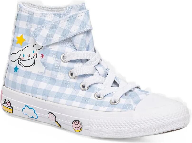 Converse Kids gingham-check touch-strap sneakers Blauw