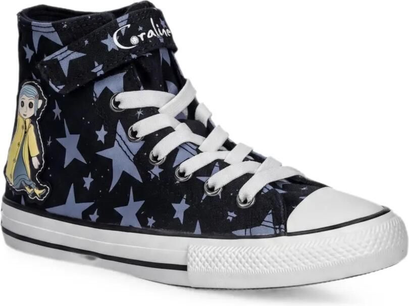 Converse Kids x Coraline high-top sneakers met knoop en ster Zwart