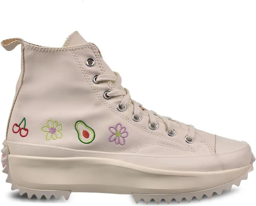 Converse Run Star Hike Platform Hi "Embroidered Fruits & Florals Beige" sneakers