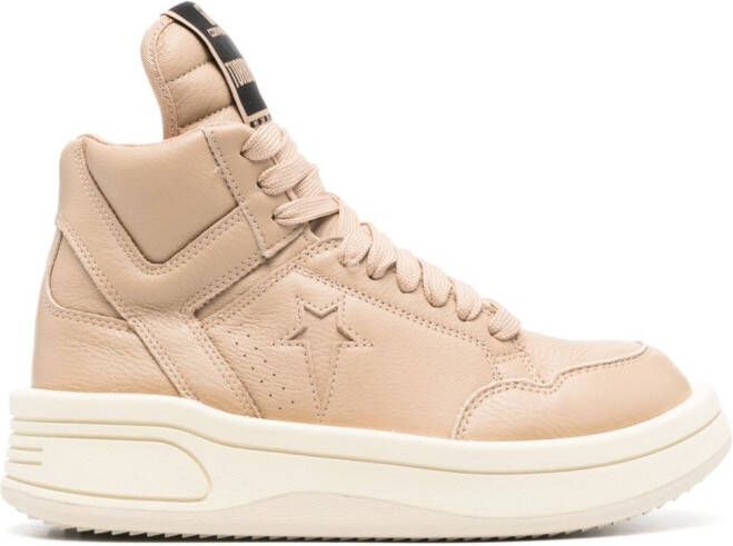 Rick Owens DRKSHDW Turbowpn leren sneakers Beige