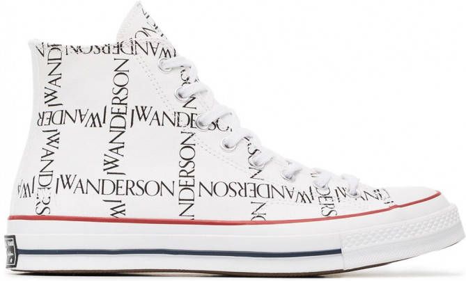 Converse x JW Anderson White Logo Print Sneakers Wit