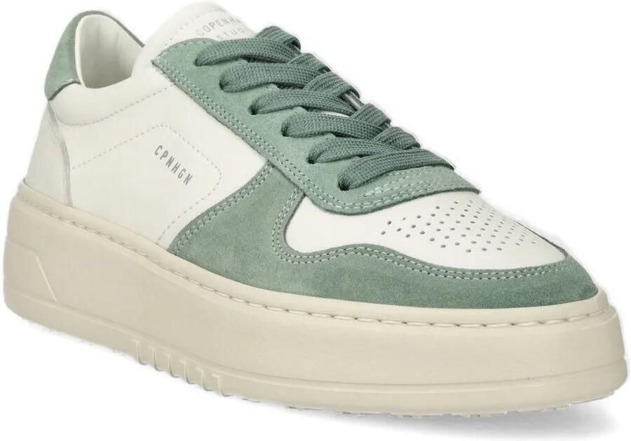 Copenhagen CPH77M suède-leren sneakers met geperforeerde details Groen