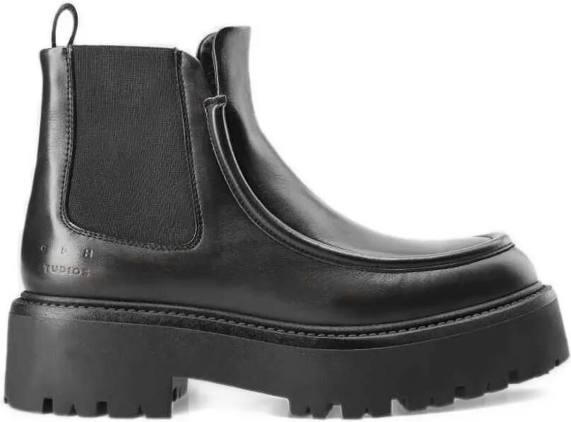 Copenhagen Studios leather chunky-sole ankle-high chelsea boots Zwart