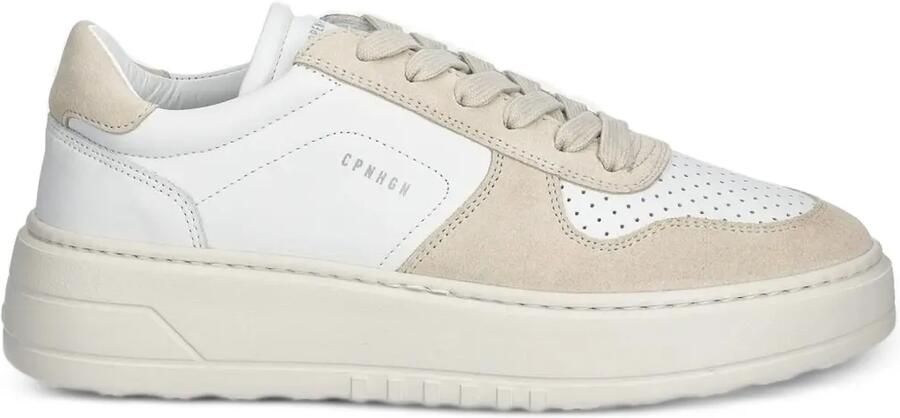 Copenhagen Suède leren sneakers met geperforeerde details Beige