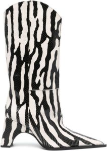 Coperni Bridge laarzen met zebraprint Wit