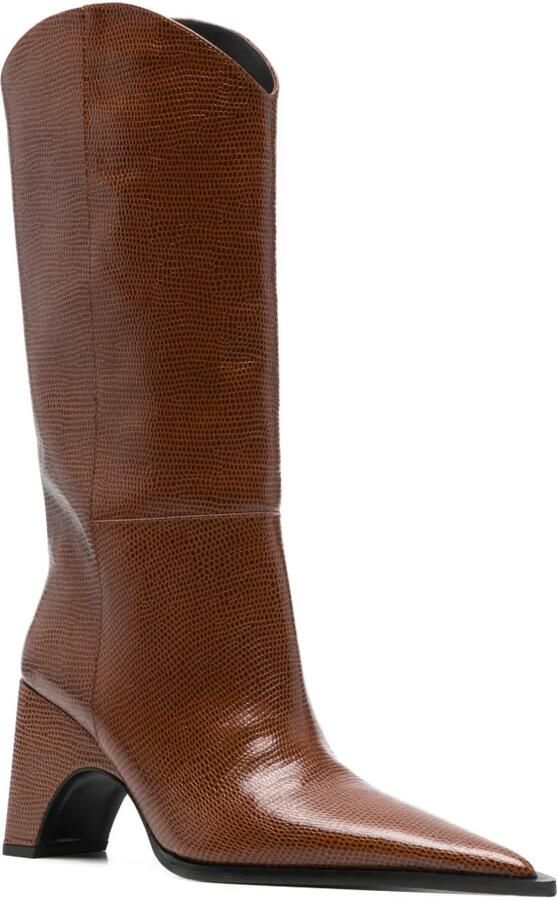 Coperni Cowboy Bridge laarzen met hagedissenprint Bruin
