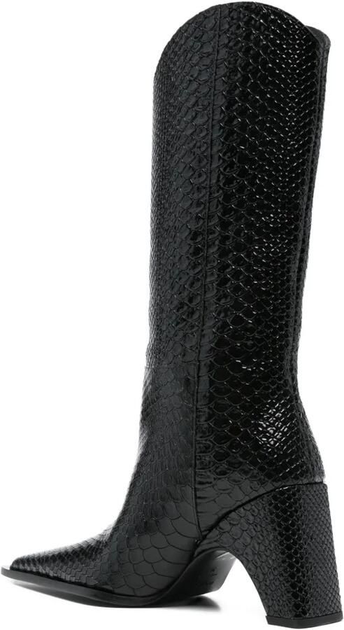 Coperni Laarzen met Western-stijl en python-reliëf Zwart - Foto 3