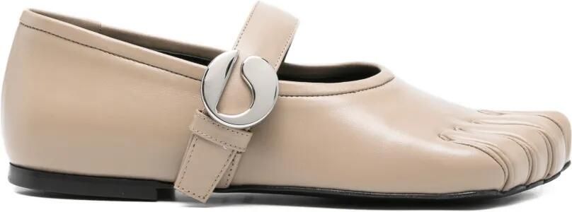 Coperni Leren ballerina's Beige