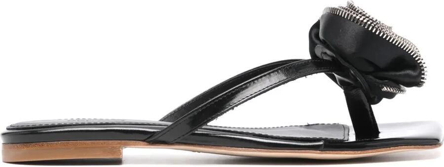 Coperni Leren teenslippers Zwart