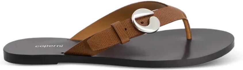 Coperni Sandalen met gesp en hagedissen-effect Bruin