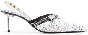 Coperni Slingback pumps met graffiti-print Wit