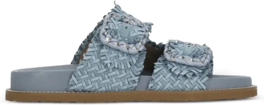 CORAL BLUE Geweven sandalen verfraaid met stras Blauw