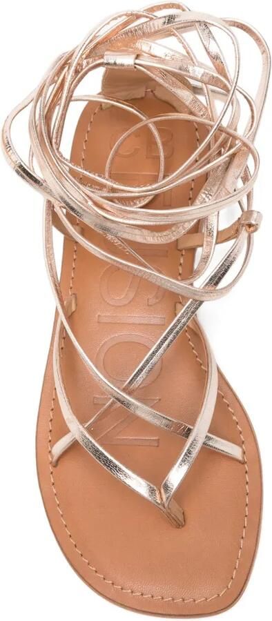 CORAL BLUE Gewikkelde sandalen Goud - Foto 4