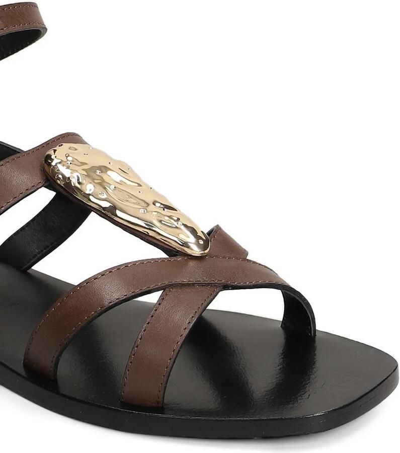 CORAL BLUE Sandalen met gespsluiting en verfraaiing Bruin - Foto 2