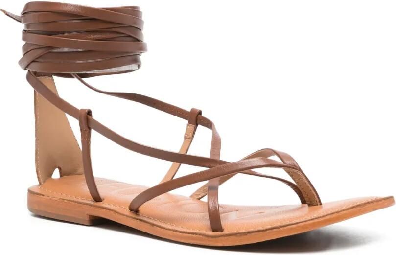 CORAL BLUE Sandalen met veters Bruin - Foto 3