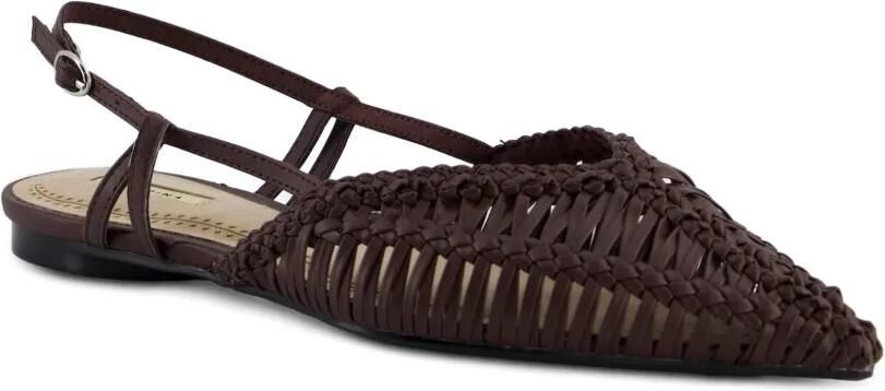 CORINA Geweven platte slingback pumps Bruin - Foto 2