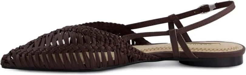 CORINA Geweven platte slingback pumps Bruin - Foto 3