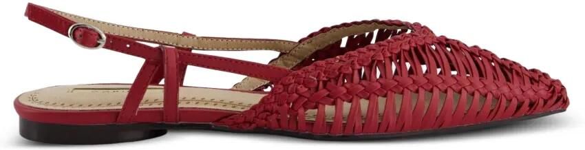 CORINA Geweven slingback ballerina's Rood