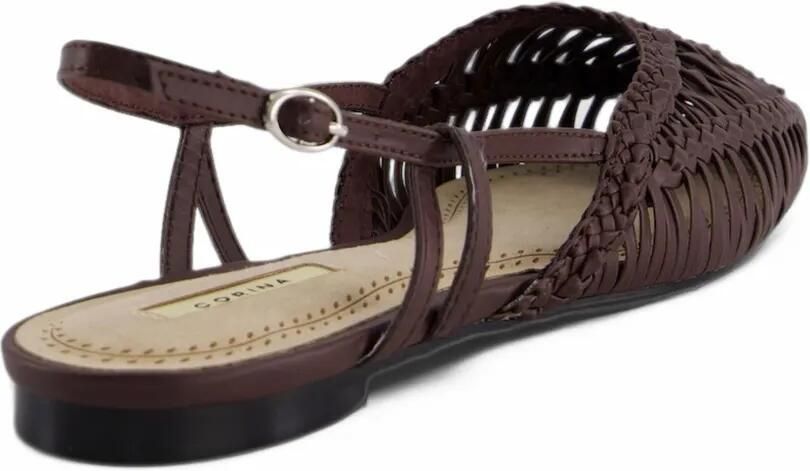 CORINA Geweven platte slingback pumps Bruin