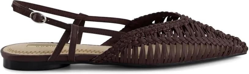 CORINA Geweven platte slingback pumps Bruin - Foto 4