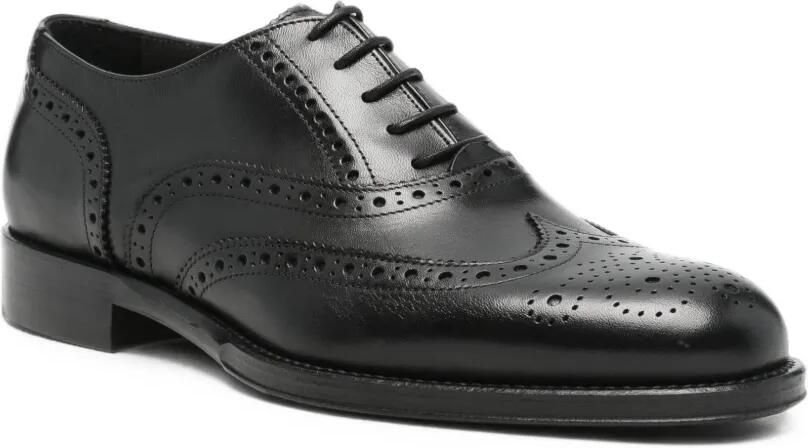 Corneliani Leren veterschoenen met brogue detail Zwart - Foto 2