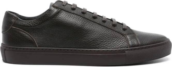 Corneliani Herren bewerkte leren sneakers Bruin